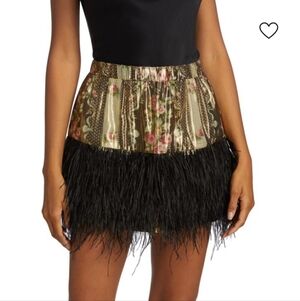 LoveShackFancy Risha Feather Miniskirt